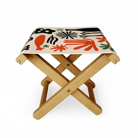 DorisciciArt Abstract botanic Folding Stool