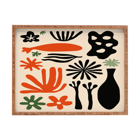 DorisciciArt Abstract botanic Rectangular Tray