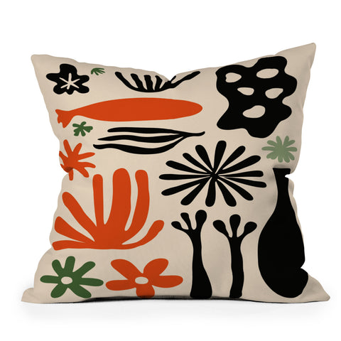 DorisciciArt Abstract botanic Throw Pillow