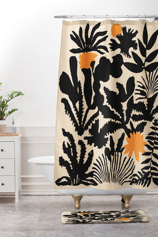 DorisciciArt Agave botanic Shower Curtain And Mat