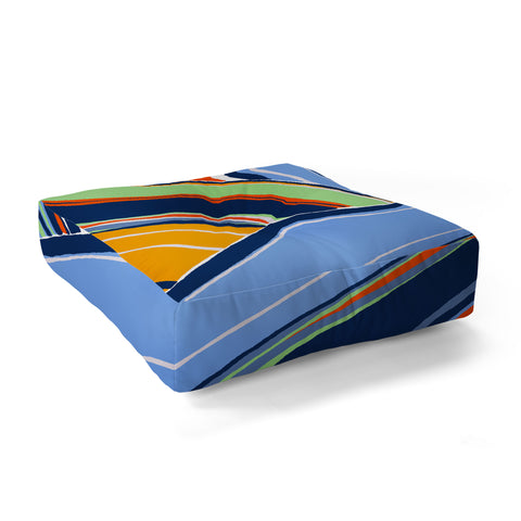 DorisciciArt autumn stripes Floor Pillow Square