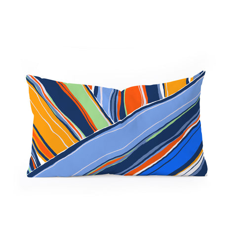 DorisciciArt autumn stripes Oblong Throw Pillow