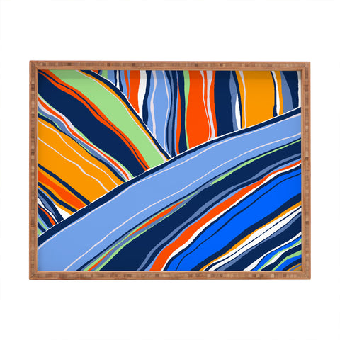 DorisciciArt autumn stripes Rectangular Tray