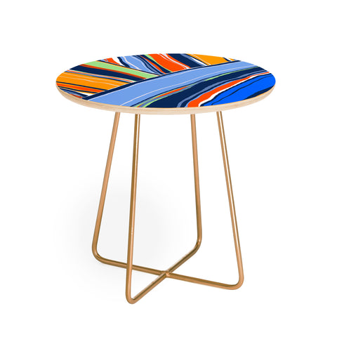 DorisciciArt autumn stripes Round Side Table