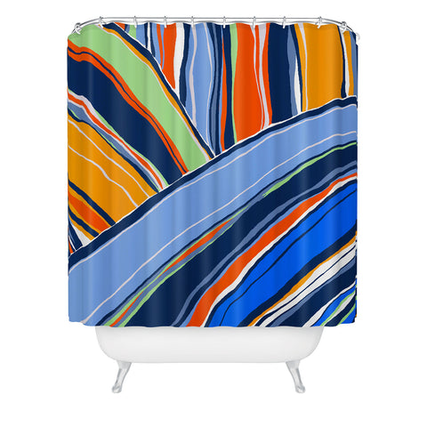 DorisciciArt autumn stripes Shower Curtain