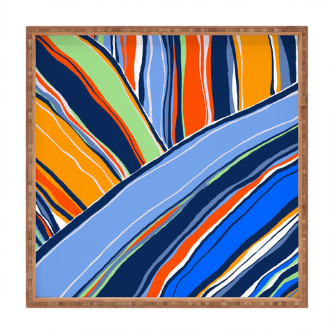 DorisciciArt autumn stripes Square Tray