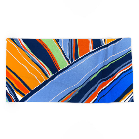DorisciciArt autumn stripes Beach Towel