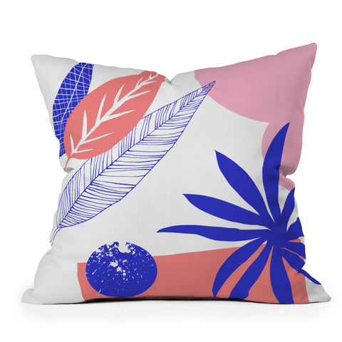 DorisciciArt Blue and pink Outdoor Throw Pillow