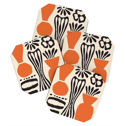 DorisciciArt calming plants Coaster Set