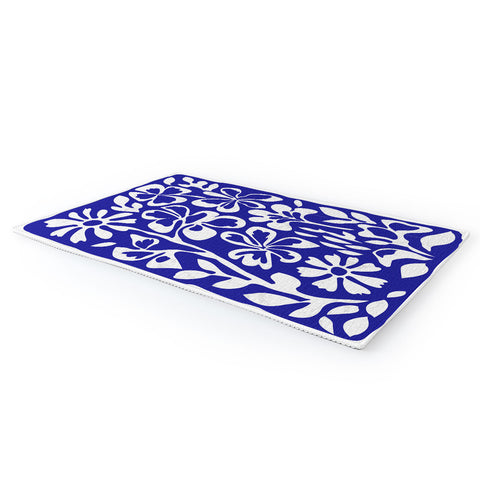 DorisciciArt Indigo boho floral Area Rug