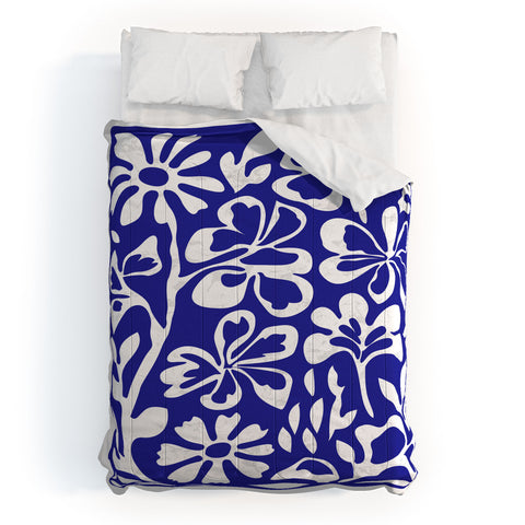 DorisciciArt Indigo boho floral Comforter