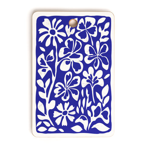 DorisciciArt Indigo boho floral Cutting Board Rectangle