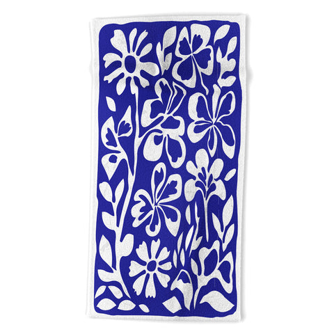 DorisciciArt Indigo boho floral Beach Towel