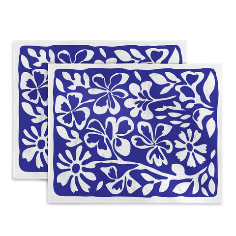 DorisciciArt Indigo boho floral Placemat