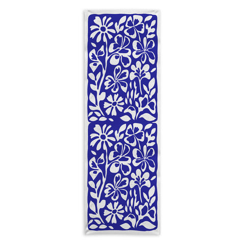 DorisciciArt Indigo boho floral Yoga Towel