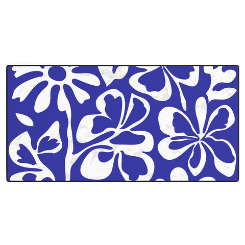DorisciciArt Indigo boho floral Desk Mat