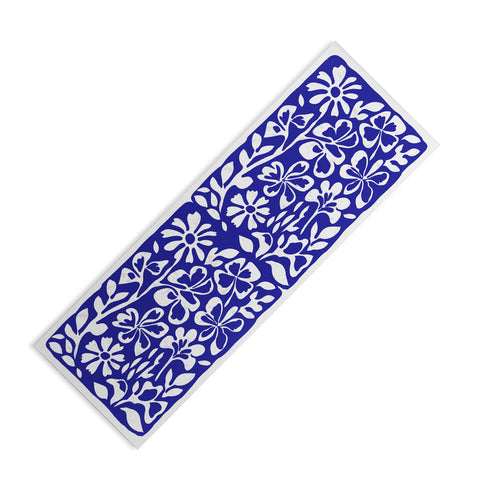 DorisciciArt Indigo boho floral Yoga Mat