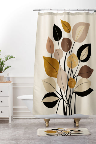DorisciciArt Leaf collection Shower Curtain And Mat
