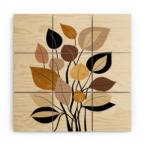 DorisciciArt Leaf collection Wood Wall Mural