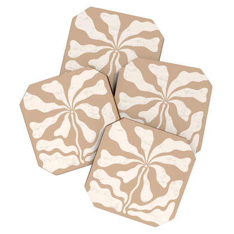 DorisciciArt Mid Century Modern Floral C Coaster Set