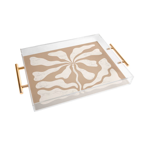 DorisciciArt Mid Century Modern Floral C Acrylic Tray