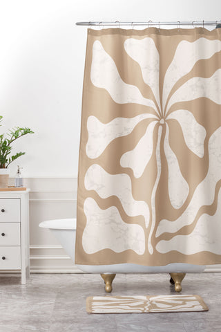 DorisciciArt Mid Century Modern Floral C Shower Curtain And Mat