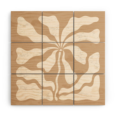 DorisciciArt Mid Century Modern Floral C Wood Wall Mural