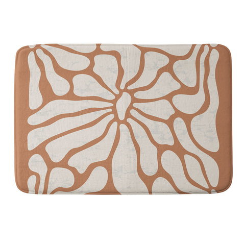 DorisciciArt Mid Century Modern Floral D Memory Foam Bath Mat
