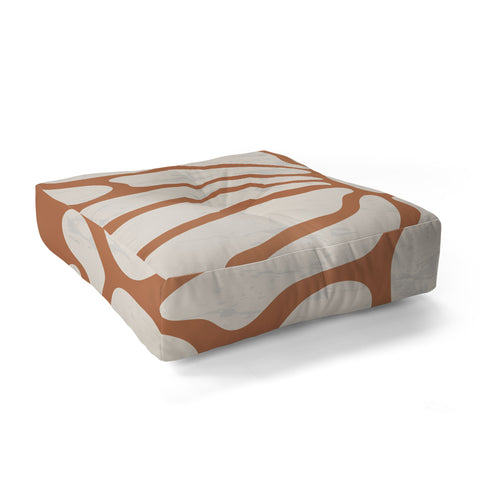 DorisciciArt Mid Century Modern Floral D Floor Pillow Square