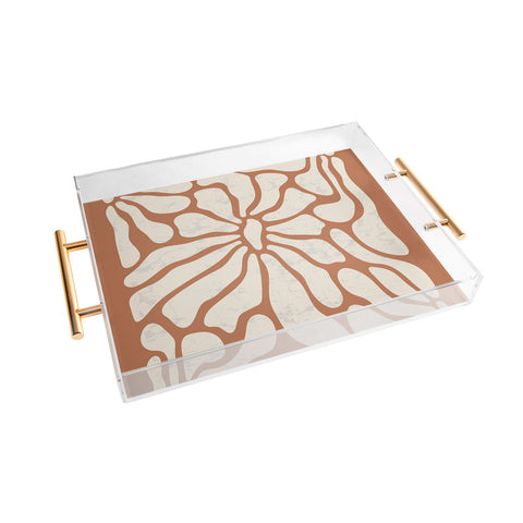 DorisciciArt Mid Century Modern Floral D Acrylic Tray