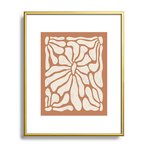 DorisciciArt Mid Century Modern Floral D Metal Framed Art Print