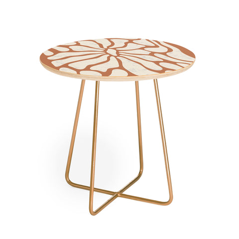 DorisciciArt Mid Century Modern Floral D Round Side Table