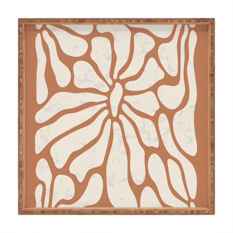 DorisciciArt Mid Century Modern Floral D Square Tray