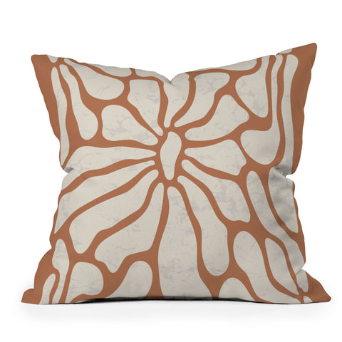 DorisciciArt Mid Century Modern Floral D Outdoor Throw Pillow