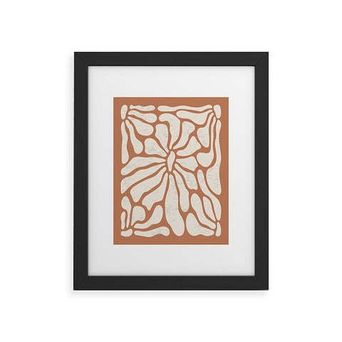 DorisciciArt Mid Century Modern Floral D Framed Art Print