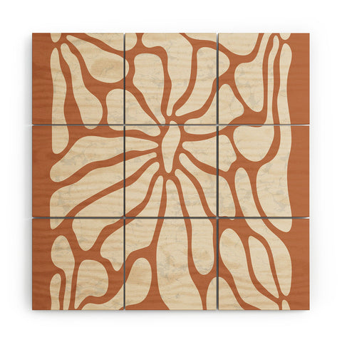 DorisciciArt Mid Century Modern Floral D Wood Wall Mural