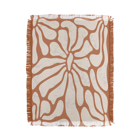 DorisciciArt Mid Century Modern Floral D Throw Blanket