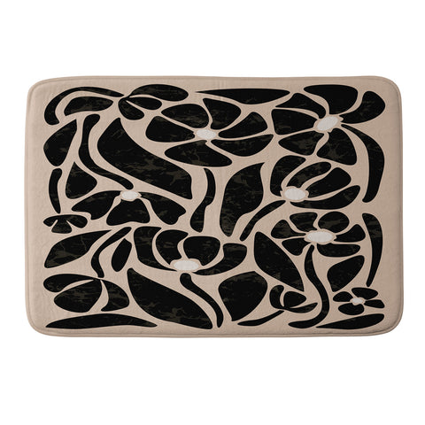 DorisciciArt Mid Century Modern Floral F Memory Foam Bath Mat
