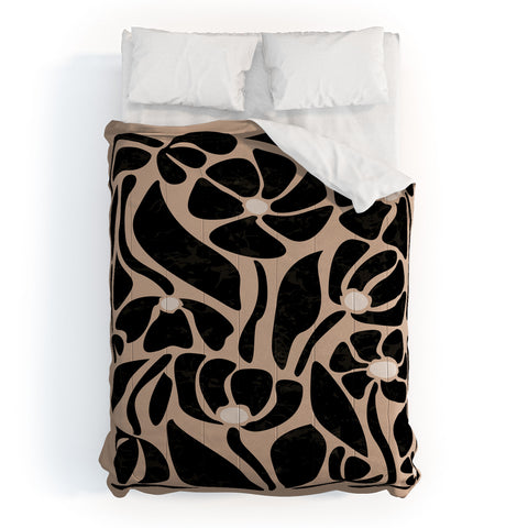 DorisciciArt Mid Century Modern Floral F Comforter