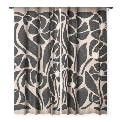 DorisciciArt Mid Century Modern Floral F Sheer Non Repeat