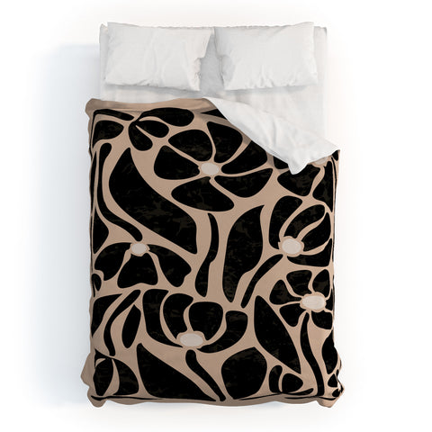 DorisciciArt Mid Century Modern Floral F Duvet Cover