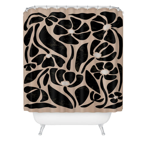 DorisciciArt Mid Century Modern Floral F Shower Curtain