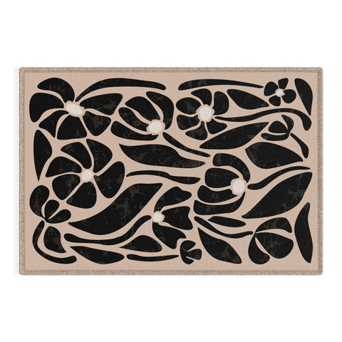 DorisciciArt Mid Century Modern Floral F Outdoor Rug
