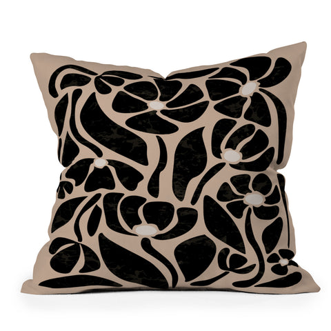 DorisciciArt Mid Century Modern Floral F Throw Pillow