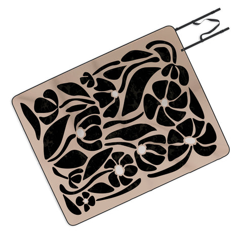 DorisciciArt Mid Century Modern Floral F Picnic Blanket