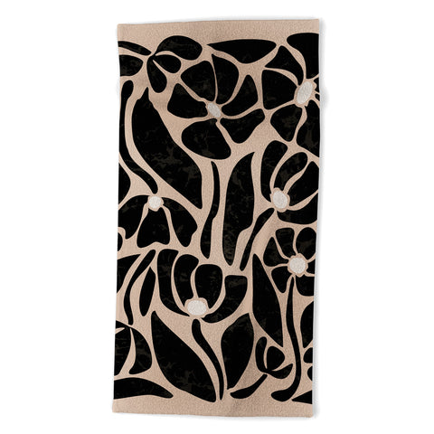 DorisciciArt Mid Century Modern Floral F Beach Towel