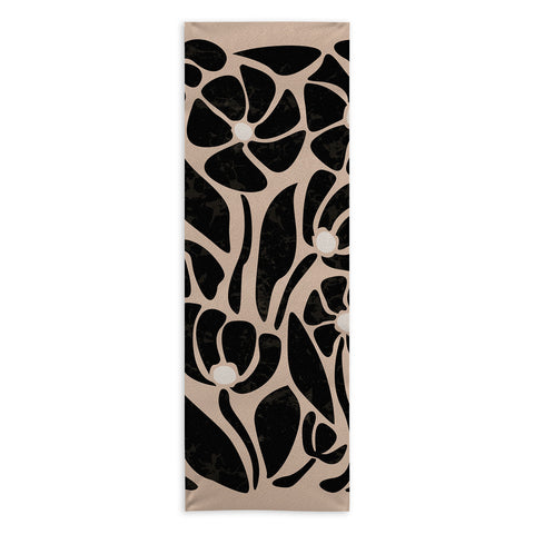 DorisciciArt Mid Century Modern Floral F Yoga Towel