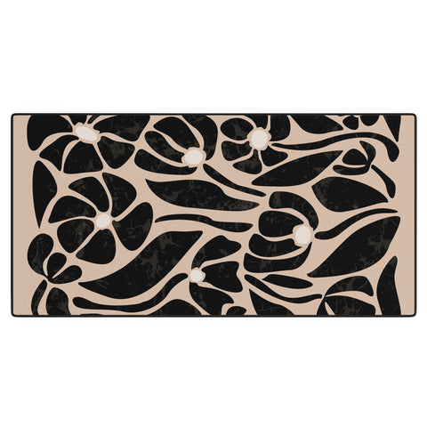 DorisciciArt Mid Century Modern Floral F Desk Mat