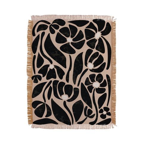 DorisciciArt Mid Century Modern Floral F Throw Blanket