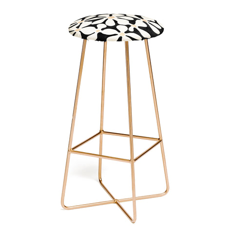 DorisciciArt Midnight Bohemian Floral Bar Stool